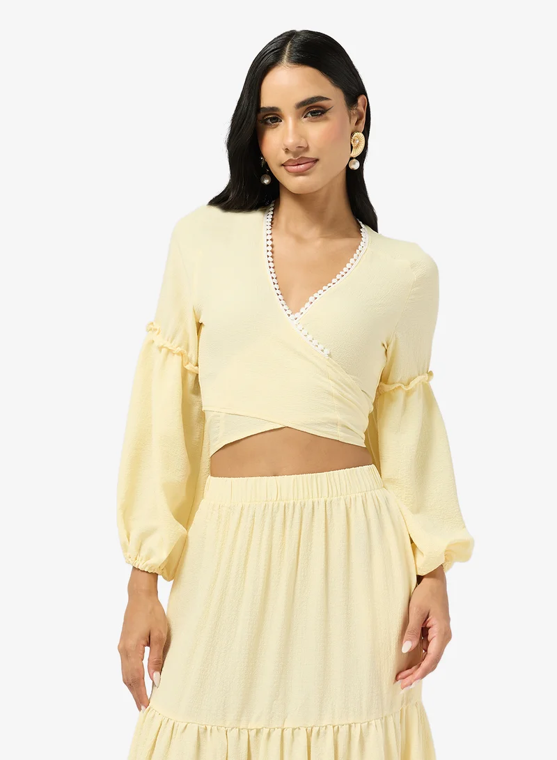 Ginger  Tie Up Top & A Line Skirt Coord Set for Women | Best Price UAE